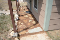 Decomposed granite and slate stones for front porch